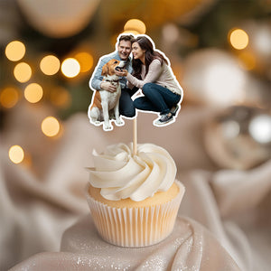 Custom Photo Family With Dog Cat Cupcake Toppers HO82 893640