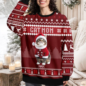 Custom Photo Cat Dad Cat Mom Ugly Sweater HA75 892896