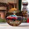 Vintage Route 66 - Personalized Car Photo Ceramic Ornament HA75 897256