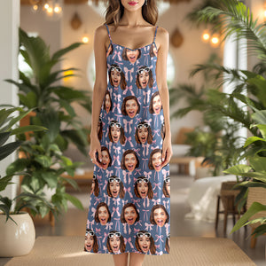 Custom Bestie Photo Coquette Pink Bows Hawaii Maxi Dress LM32 893397