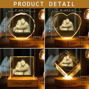 Custom Photo You And Me We Got This Couple Engraved Crystal Photo With Light HA75 898208