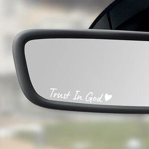 Trust In God Rearview Mirror Car Sticker, Inspirational Sticker, Religious, Christian Car Decal LM32 897455