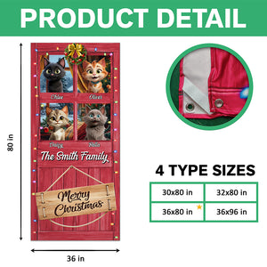 Custom Cute 3D Cat Meowy Christmas Decoration Door Cover For Cat Lovers LM32 897137