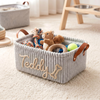 Personalized Dog Cat Pet Rectangle Toy Basket – Corduroy Pet Organizer with Name HA75 921704