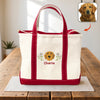 Custom Pet With Birth Month Flower Embroidered Monogram Beach Bag HO82 894240