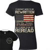 It Doesn't To Be Rewritten It Needs To Be Reread American History 1776 Vintage Back & Front Shirt HO82 894598