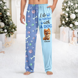 Custom Dog Name Life Is Better With Dogs 3D Effect Sweatpants LM32 895927