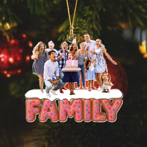 Custom Photo Sweet Family, Grandkids, Besties Acrylic Ornament Christmas Gift HA75 897922