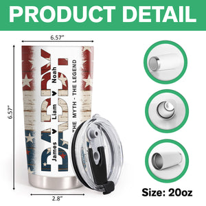 Dad The Man The Myth The Legend - Personalized Fat Tumbler For America Dad Grandpa CH07 895912