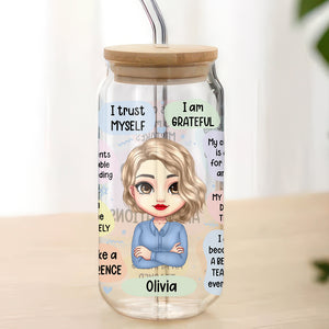 Personalized Teacher Daily Glass Can With Lid Gift For Teacher HA75 892620