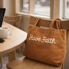 Personalized Corduroy Yarn Tote Bag With Pouch - Bridesmaid, Teacher & Birthday Gift LM32 669305