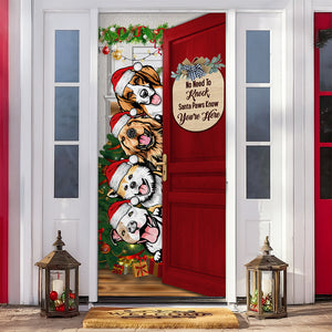 Personalized Santa Dog No Need To Knock Christmas Decoration Door Cover LM32 895659