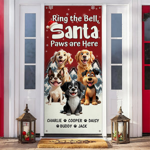 Custom Cute 3D Dog Ring the Bell, Santa Paw Are Here Door Cover LM32 895957