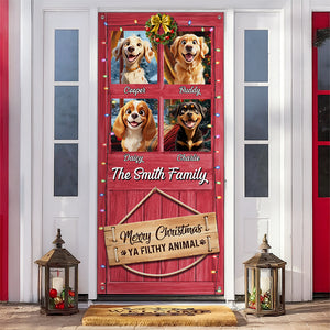 Custom Cute Photo Merry Christmas Ya Filthy Animal Door Cover LM32 897181