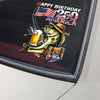 Happy Birthday 250 Years of America Patriotic Fishing - Bass Fisherman Car Window Decal Sticker LM32 899163