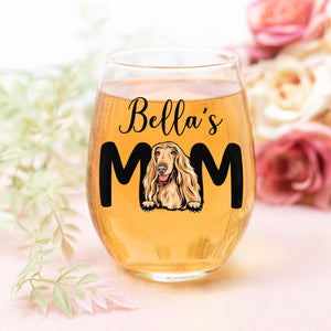 Custom Photo Dog Mom Personalized Wine Glass CH07 895522