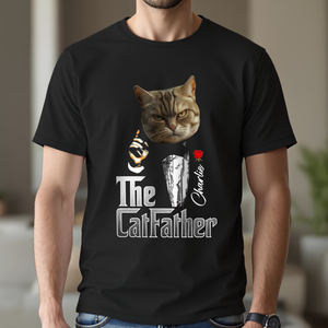 Custom Photo The Catfather Gentlemen Cat Shirt Personalized Gift For Dad HO82 893846