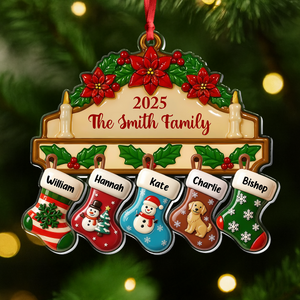 Custom Family Name Christmas Decor - Personalized Acrylic Ornament CH07 899494