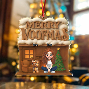 Personalized Merry Woofmas Acrylic Ornament For Dog Lover TH10 896529