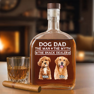 The Man The Myth The Snack Dealer Custom Photo Dog Dad Whiskey Bottle CH07 895964