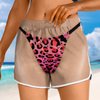 Personalized Bikini Illusion Swim Shorts for Women, Funny Beach Vacation Shorts CH07 180094
