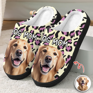 Custom Dog Photo Leopard Slipper For Dog Lovers CH07 896398