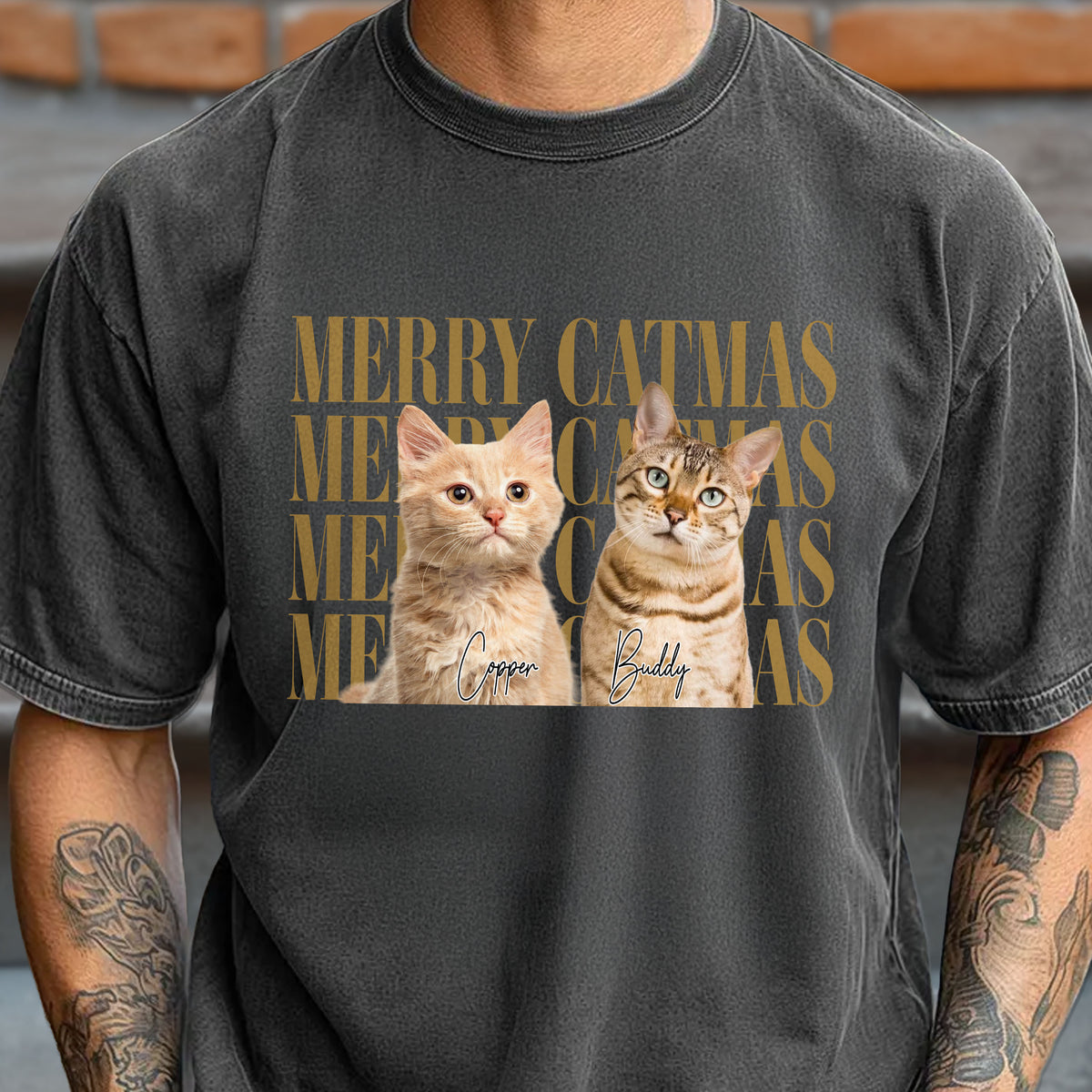 Personalized Vintage Photo Merry Catmas, Merry Woofmas Comfort Shirt, Gift For Pet Lovers LM32 669891