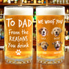 Custom Photo From The Reasons You Drink We Woof You Dog Print Glass Beer Mug HA75 892096