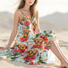 Custom Dog Photo Tropical Women's V-Neck Cami Maxi Dress HO82 893604