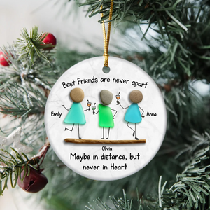 Custom Sea Glass True Friends Are Never In Apart 3D Effect Ceramic Ornament LM32 897107