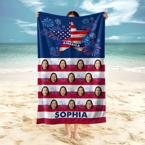 Custom Photo Independence Day Beach Towel CH07 895694