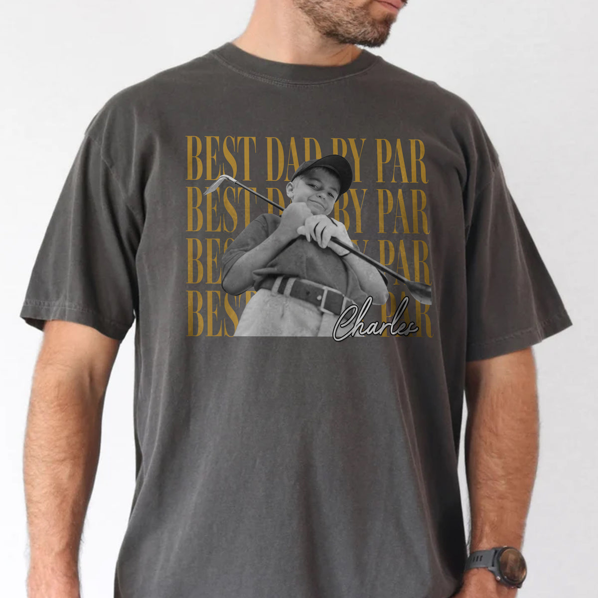 Custom Photo Best Dad By Par Vintage Style Comfort Shirt - Gift For Golf Lover, Dad, Father's Day HO82 902490