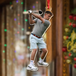 Custom Photo Golf Player Acrylic Ornament Christmas Gift For Golf Lovers HA75 897658