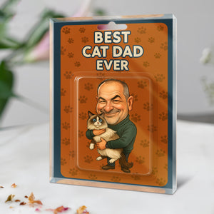 Custom Photo Best Cat Dad Action Figure Acrylic Block Father's Day Gift For Cat Dad HA75 892366