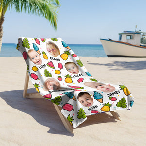 Custom Cute Photo Fruit Tropical Beach Towel Summer Party Gift CH07 895828