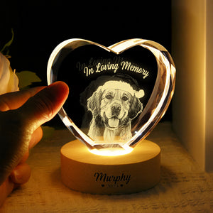 Custom Photo In Loving Memory Memorial Engraved Crystal Photo With Light HA75 898210