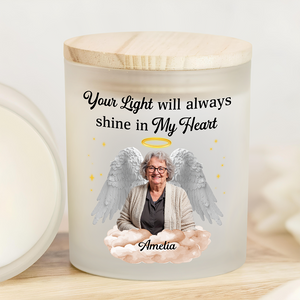 Custom Photo Your Light Will Always Shine In My Heart Memorial Glass Jar With LED Candle Sympathy Gift For Family Members HO82 893832