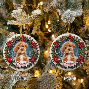 Custom Photo Dog Personalized Ceramic Ornament For Christmas HA75 897060