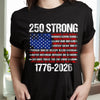 USA 250 Strong Flag American States Patriotic Dark Shirt LM32 895333