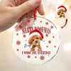 Custom Dog Photo Merry Woofmas Glass Ornament - Gift For Christmas, Dog Lovers Gift HO82 903312