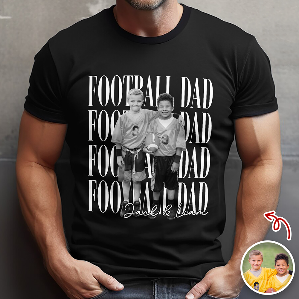 Custom Kid Photo Football Dad Mom Comfort Shirt CH07 911950