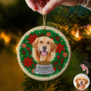 Custom Dog Photo Mosaic Style For Christmas Ceramic Ornament TH10 894805