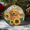 Custom Dog Photo With Sunflower Memorial Ceramic Ornament - Personalized Gift For Dog Lovers HO82 903326