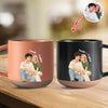 Custom Couple Watercolor Photo Pottery Mug Valentine Gift For Him Her CH07 910194