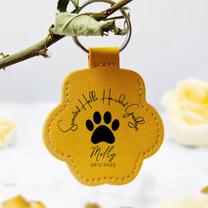 Personalized Sympathy Gift Pet Fur Hair Keepsake Leather Paw Keychain LM32 897371