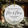 Custom Photo First Christmas As Mr & Mrs Ceramic Ornament, Personalized Wedding Anniversary Gift LM32 669795