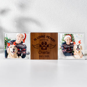 Custom Photo In loving Memory Dog Memorial Wooden & Acrylic Photo Block Set HA75 892700