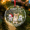 Custom Dog Cat Photo Life Would Be Boring Without Me Circle Glass Ornament CH07 896266