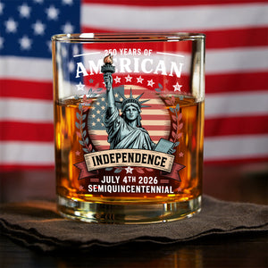 250 Year Of American Independence Patriotic Whiskey Glass LM32 895297