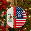 Custom Name Mexican American Flag Ceramic Ornament, Patriotic Gift for Mestizo CH07 180392